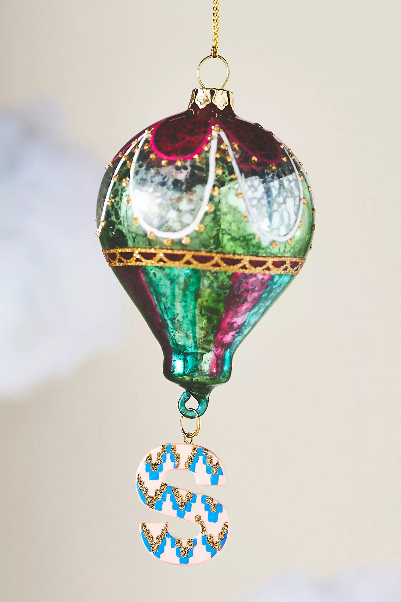 Hot Air Balloon Monogram Ornament | Anthropologie (US)