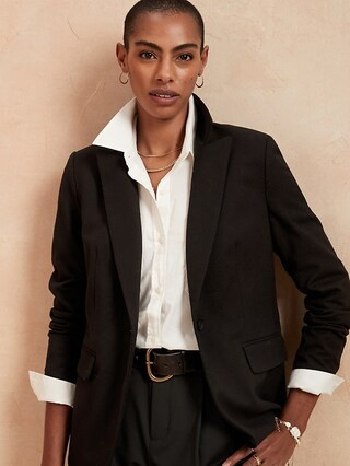 Long and Lean Brushed Twill Blazer | Banana Republic Factory