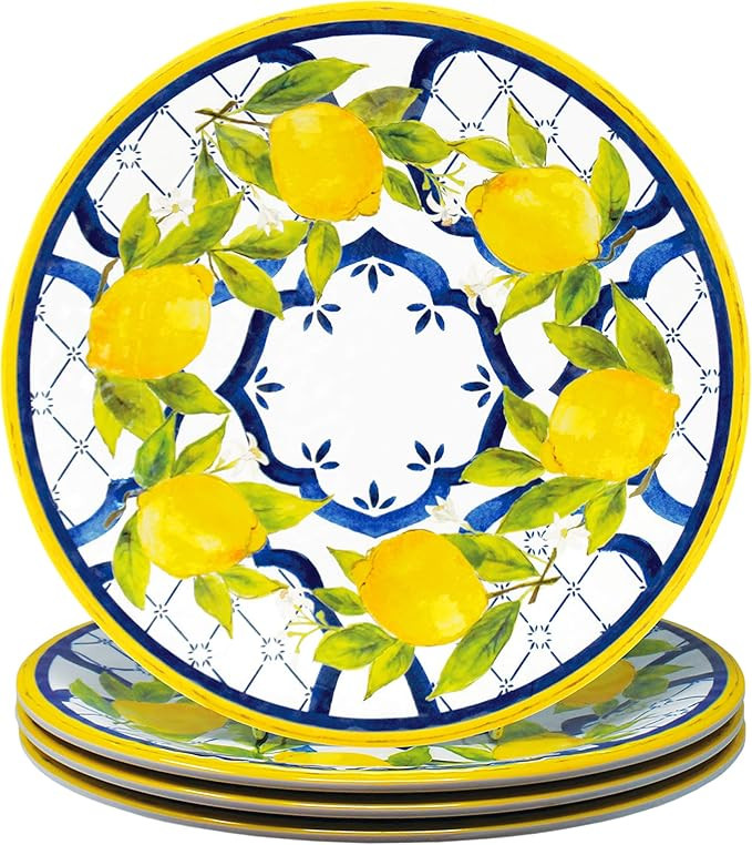 Le Cadeaux Melamine 9 inch Salad Plate, Set of 4, Palermo | Amazon (US)