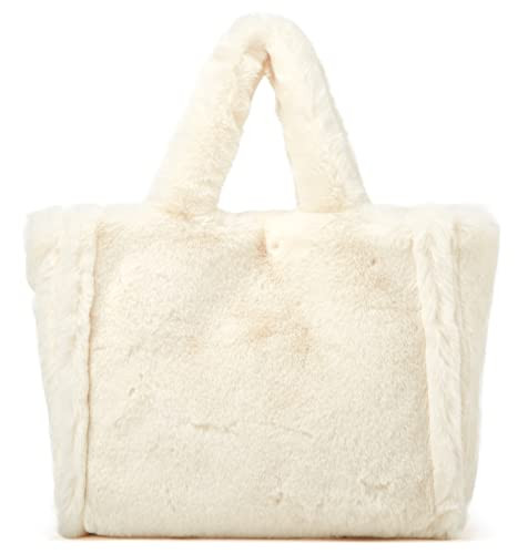 Tote Bag large Shoulder Bag Fleece Faux Fur Hobo Tote Bag Handbag Retro Bag Solid Color Big Purse | Amazon (US)