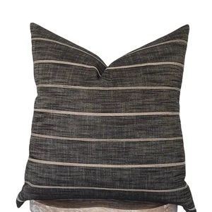Grey Stripe Pillow Covers, 20x20, 22x22, 24x24 Modern Neutral Stripe Sofa Pillows, Farmhouse, Que... | Etsy (US)