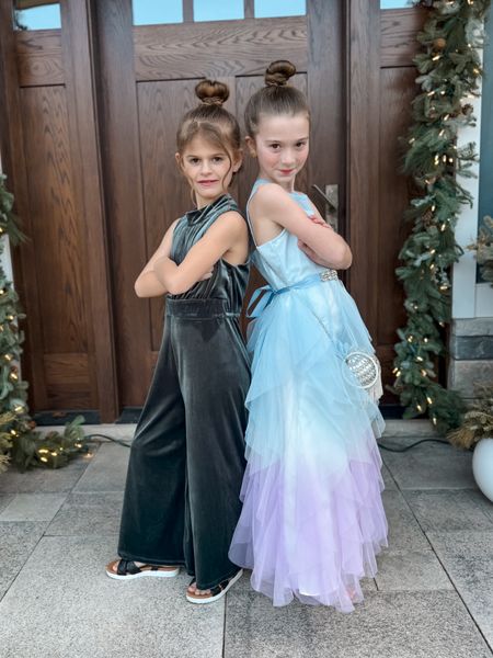 Dresses for girls and teens little girls velvet romper jumpsuit and ruffle maxi dress for kids spring events and weddings 