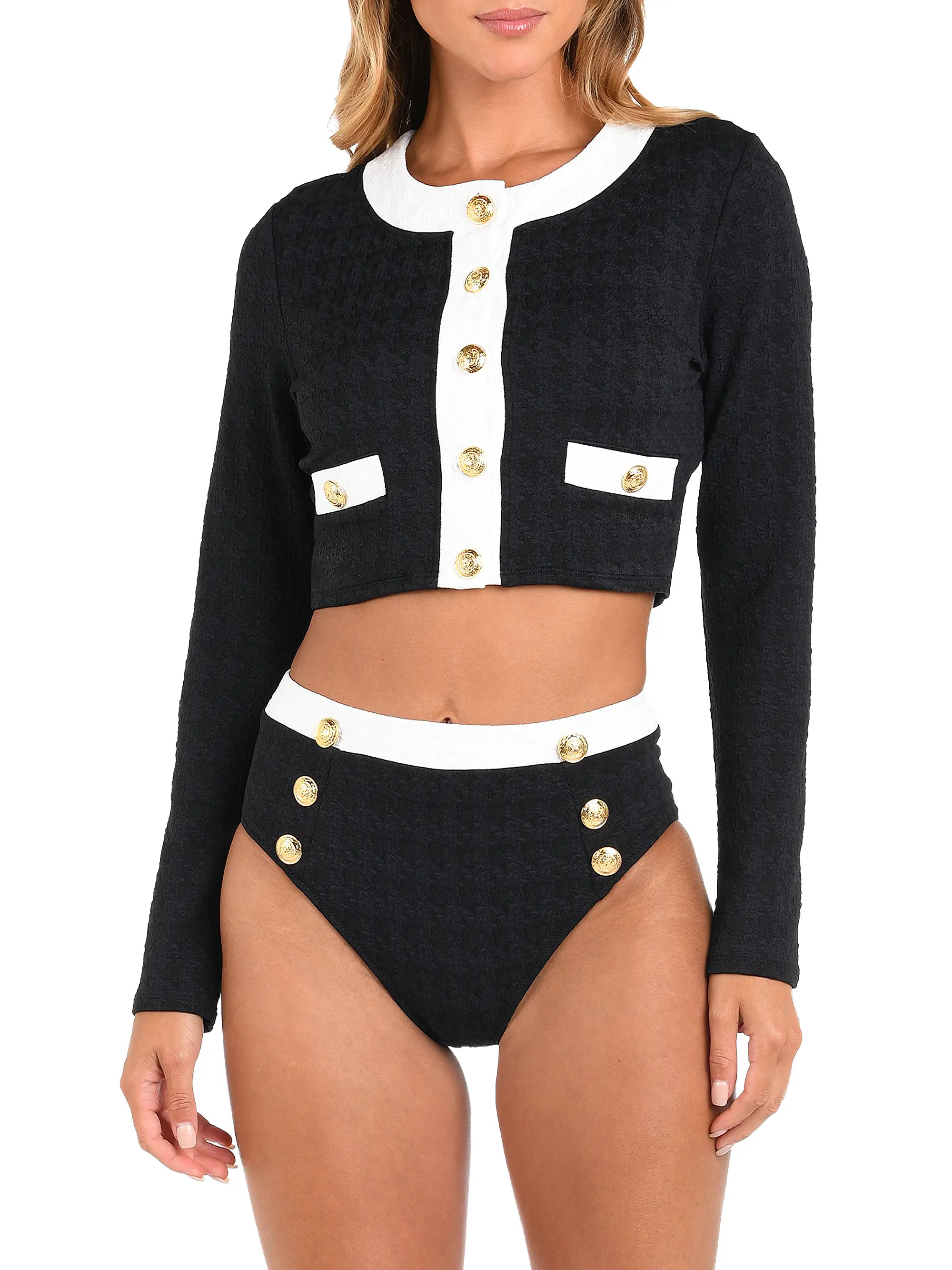 Adaline Colorblock Cropped Swim Cardigan | Saks Fifth Avenue