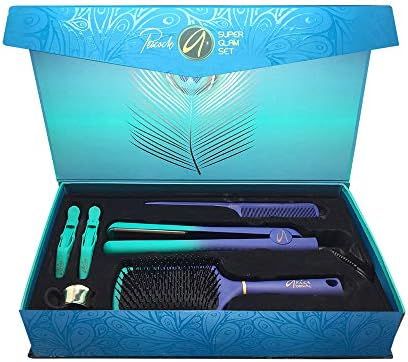 Peacock Super Glam Hair Styling Set, Ceramic Hair Straightener, Adjustable up to 450°F, Dual Vol... | Amazon (US)