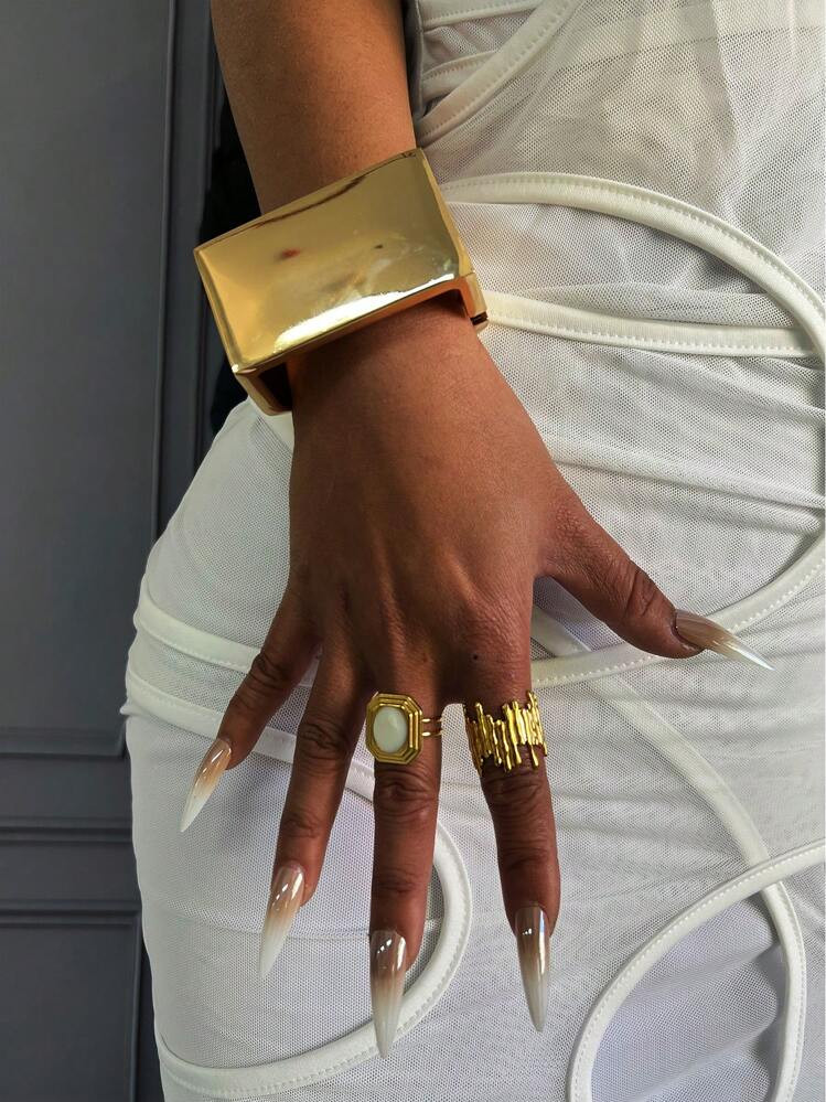 1Pc Cuff Bracelets,Gold Bangles,Wide Bangles, Chunky Bracelet, Bracelet Set, Wide Bracelet, Bracelet For Women,Gift For Her | SHEIN