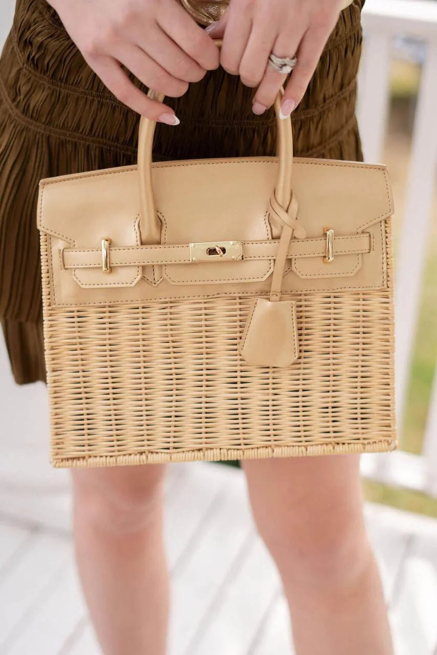 Margo - Wicker Handbag- Gold | Lisi Lerch Inc