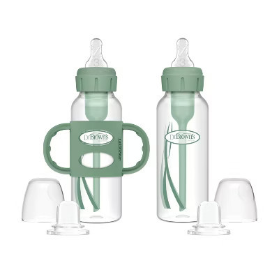 Dr. Brown's Anti-colic Options+ Narrow Bottle to Sippy Starter Gift Set - Green - 2pk | Target
