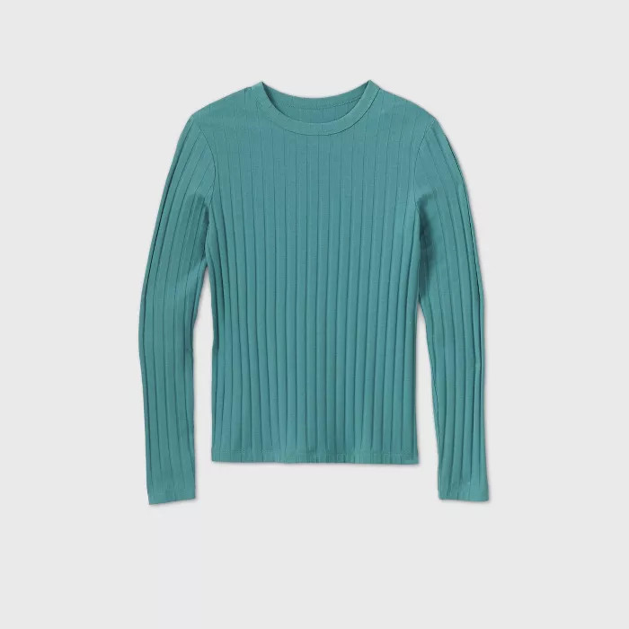 Women's Long Sleeve Wide Rib T-Shirt - A New Day™ | Target