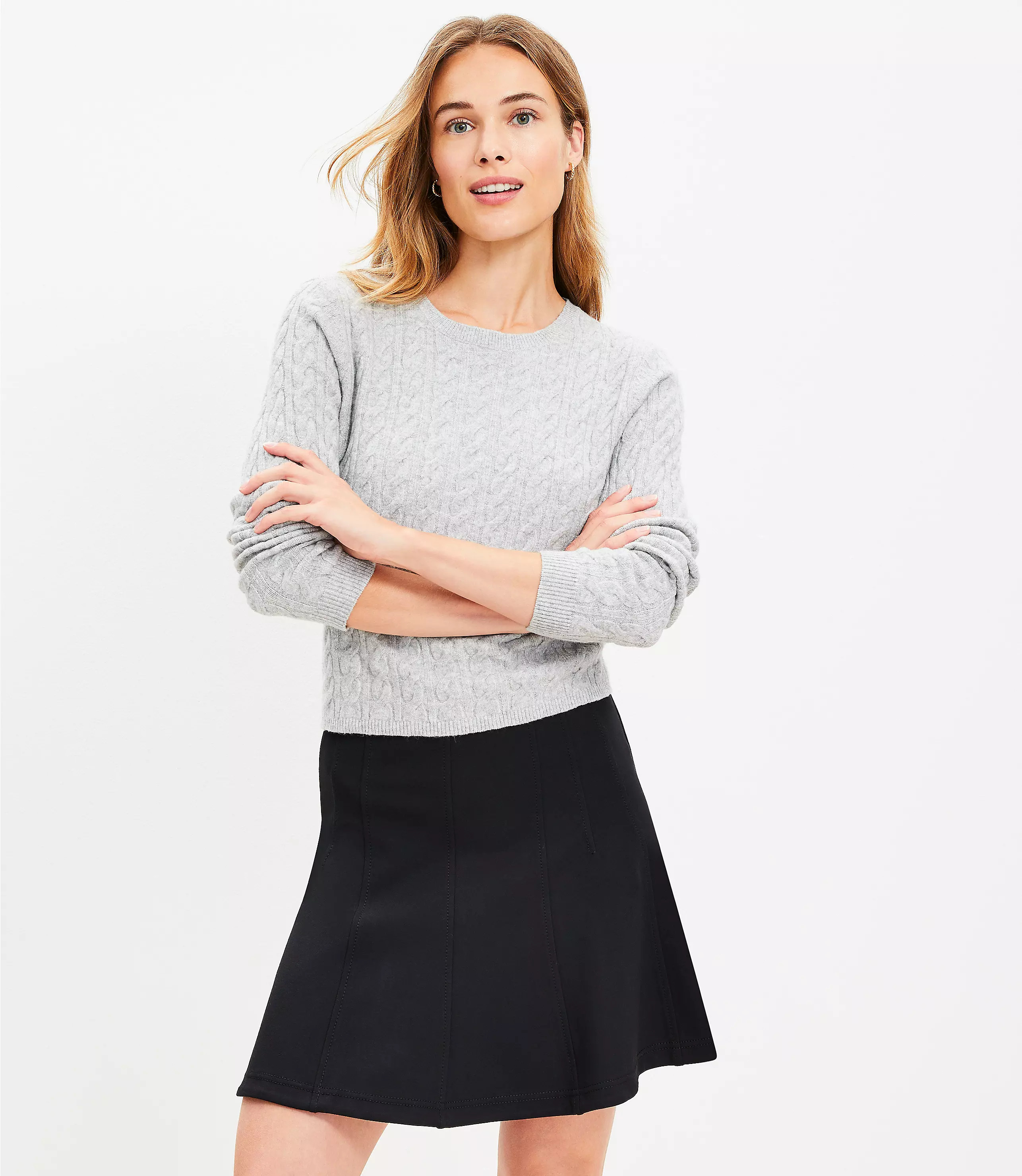 Petite Ponte Seamed Mini Skirt | LOFT