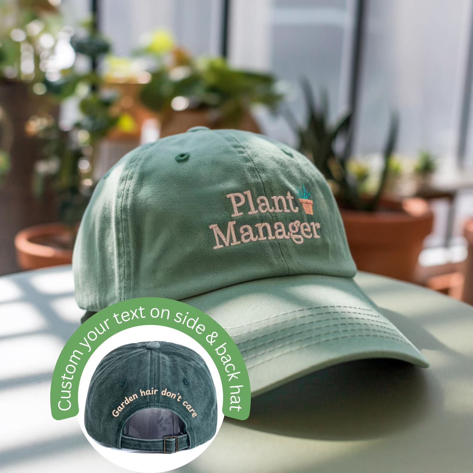 Plant Manager embroidered Funny Gardening hat for Plant Lovers, Gardeners ball cap, Plant Mom or ... | Etsy (US)