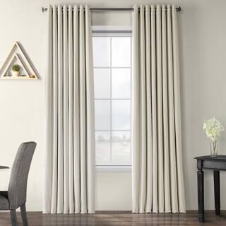 Exclusive Fabrics & Furnishings Warm Off White Grommet Blackout Curtain - 100 in. W x 84 in. L-VP... | The Home Depot