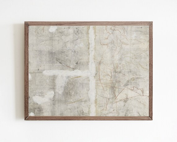 Neutral Print Minimalist Wall Art Figure Art Vintage - Etsy | Etsy (US)