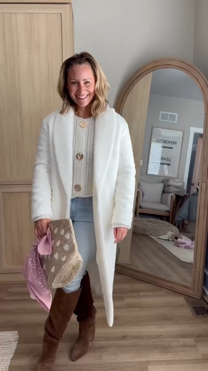 The perfect winter outfit! Could even wear to work or swap out the denim for slacks to elevate it✨

winter outfit idea, long blazer, long white blazer, express blazer, old navy denim, skinny jeans, tall boots, nordstrom boots, shoe sale, boots on sale, amazon sweater, sweater under $35, Claire Tammaro 

#LTKStyleTip #LTKWatchNow #LTKFindsUnder50