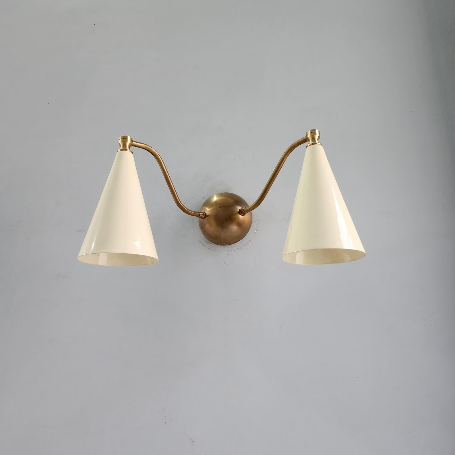 Handcrafted Double Sconce  Mid century Modern Brass Wall Lamp | Etsy (US)