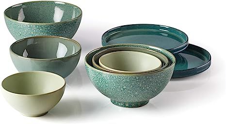 Lenox Luna Nesting Dinnerware Set, 11.40 LB, Green | Amazon (US)