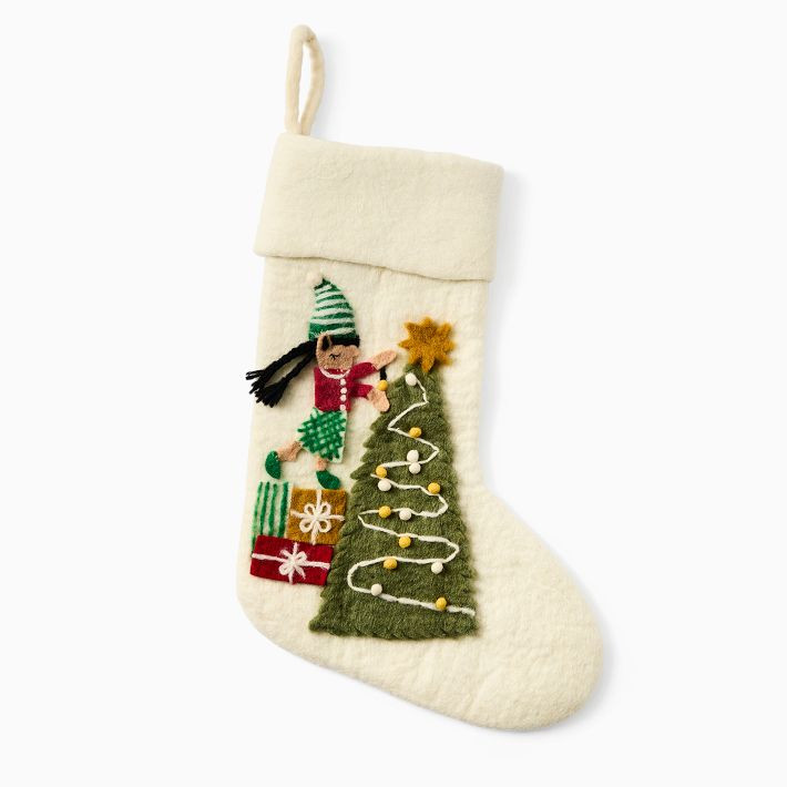 Felt Elf & Tree Stocking | West Elm (US)