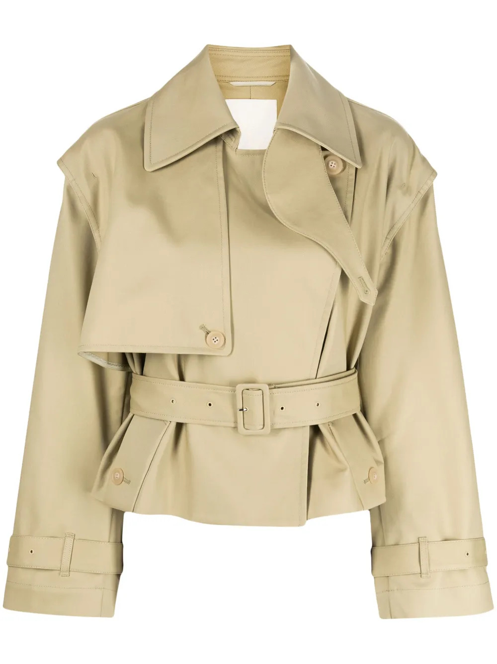 open-back cropped trench coat | Farfetch Global