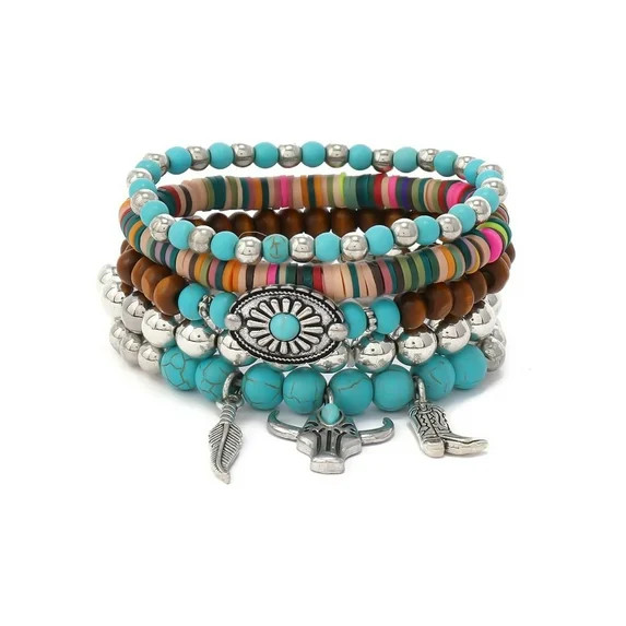 Handmade Western Cowboy Bracelet Set for Women, Vintage Bohemian Country Jewelry Accessories | Walmart (US)