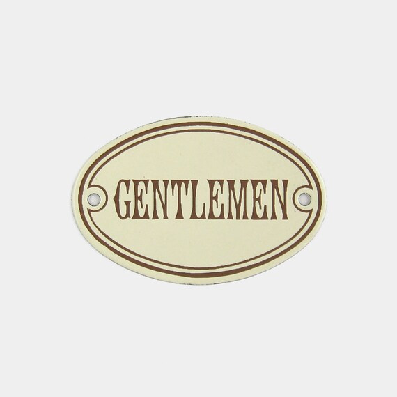 Enamel Gentlemen Toilet Door Sign - W.C. Victorian Edwardian style bathroom washroom lavatory brown  | Etsy (US)