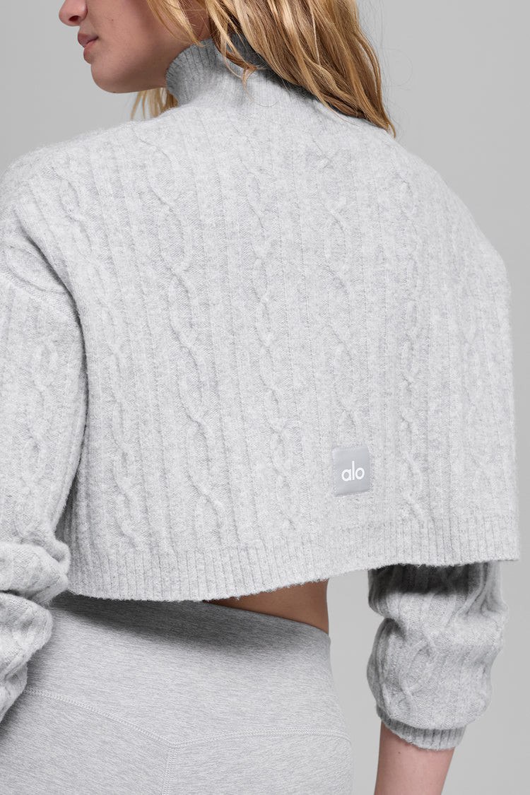 Cable Knit Cropped Winter Bliss Turtleneck Long Sleeve | Alo Yoga (US)