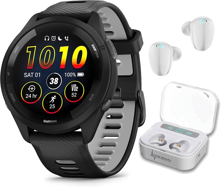 Wearable4U Garmin Forerunner 265 Music GPS Running 46 mm Smartwatch, Black with AMOLED 1.3 in Tou... | Amazon (US)