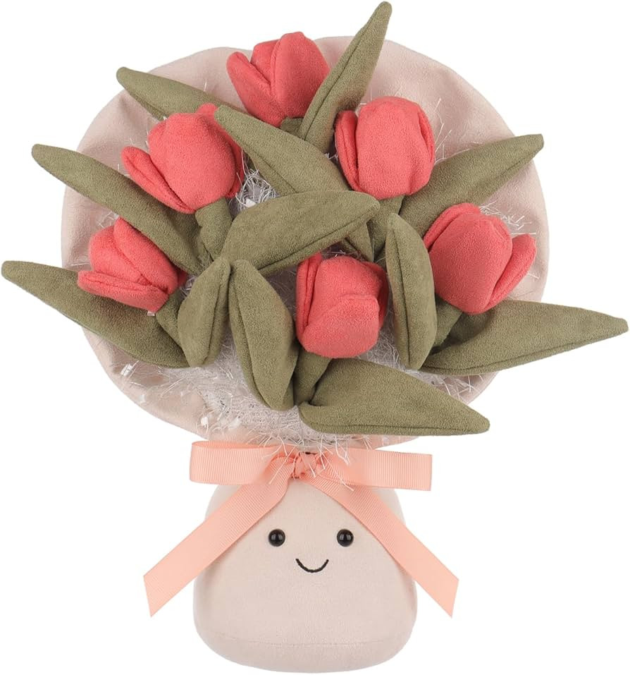 Apricot Lamb Tulips Bouquet Plush Stuffed Animals for Kids, Soft Cute Plush Toys for Baby Girl an... | Amazon (US)