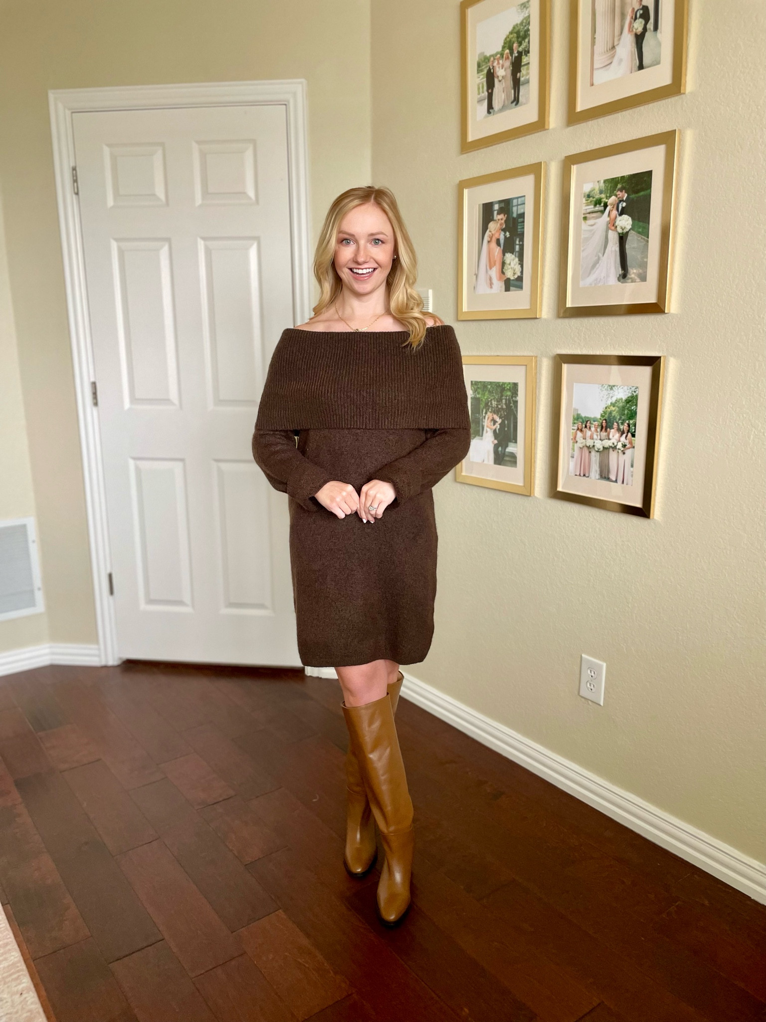 Wearing an XS | sweater dress, winter dress, brown dress, date night outfit 

#LTKStyleTip #LTKSeasonal #LTKFindsUnder50