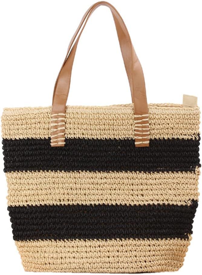 Women Tote Bag Zipper Casual Ladies Tote Bag Shopping Beach Bag Large | Amazon (US)