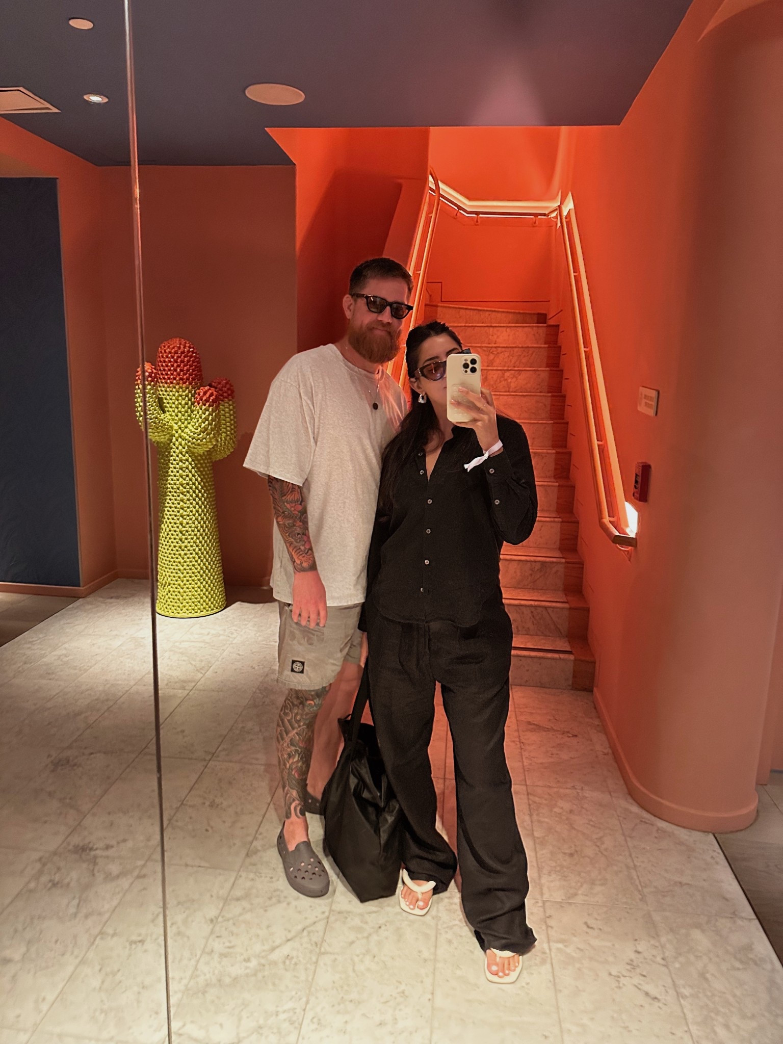 Sized up 3 sizes for baggy look 