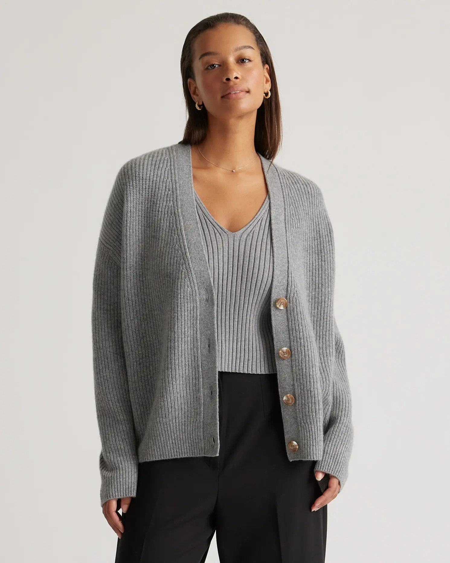Mongolian Cashmere Fisherman Cropped Cardigan Sweater | Quince