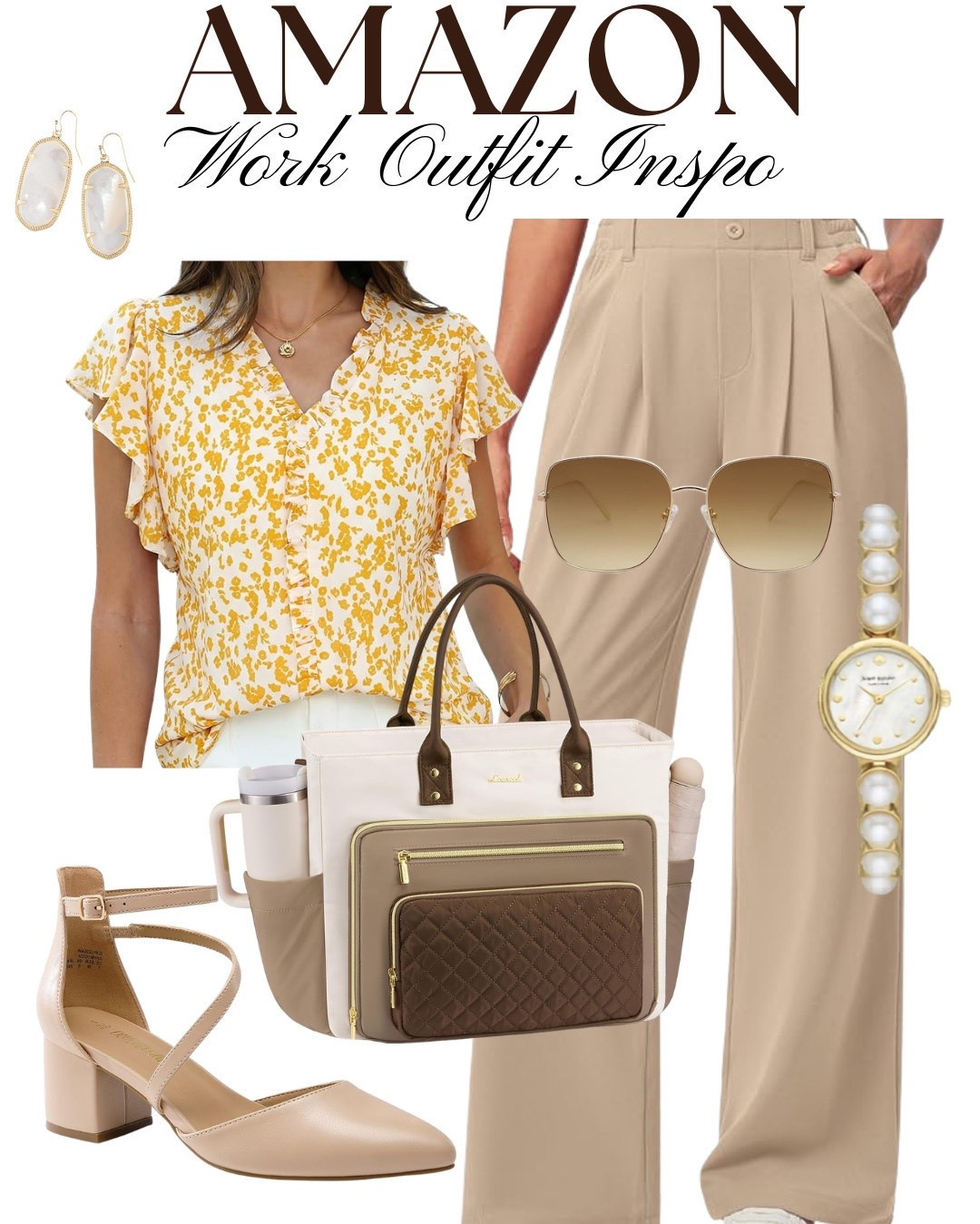Amazon Work Outfit Inspo 🤍 Neutral Business Casual Look

Elevate your everyday workwear with this chic Amazon work outfit inspo! This look features a soft floral blouse paired with tailored wide-leg trousers for a polished yet comfortable business casual vibe. Styled with neutral block heels, a structured tote bag, and gold accessories, this outfit is perfect for the office, meetings, or even teacher outfits. Save this for your next effortless work outfit idea that blends comfort and style seamlessly!


#amazonfashion #workoutfits #businesscasual #teacheroutfits #officeoutfit #neutralstyle #amazonfinds #workwearstyle #outfitinspo #minimalstyle #capsulewardrobe #corporateoutfit #chicstyle #amazonoutfits #professionalstyle