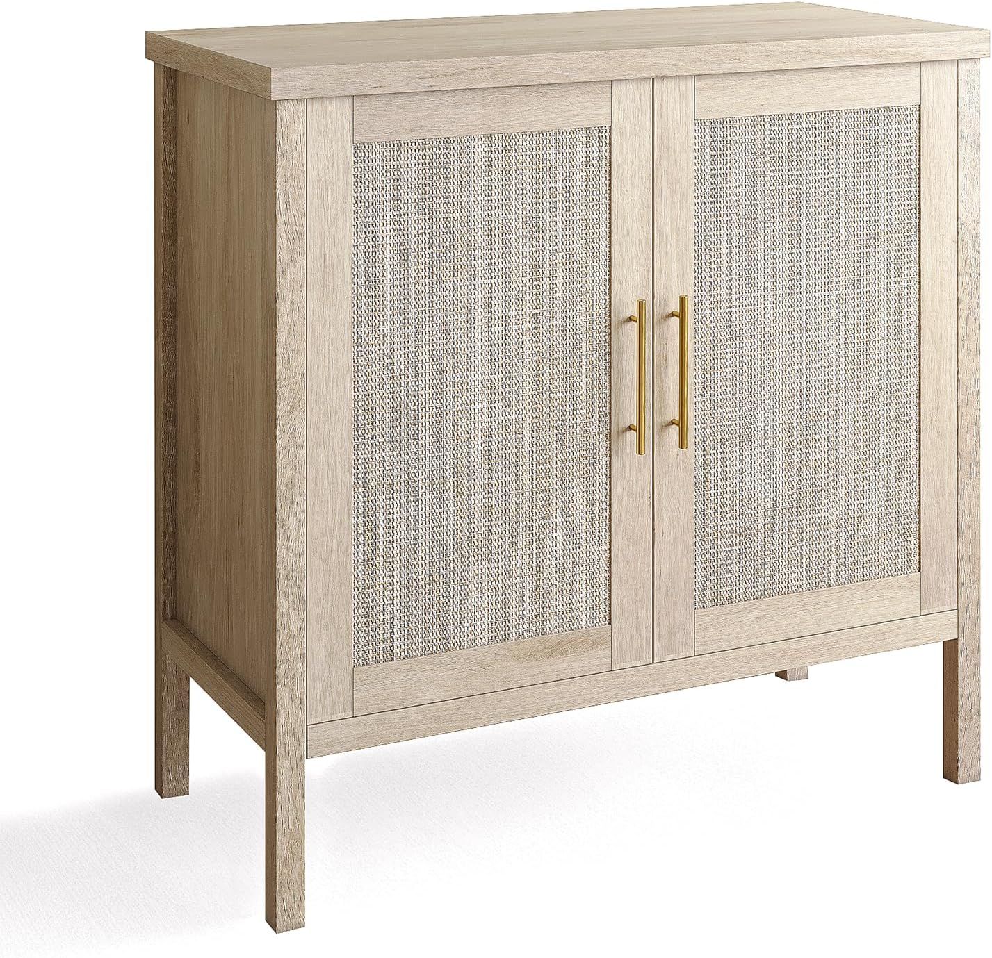 VOWNER Rattan Storage Cabinet, Buffet Cabinet Sideboard with Rattan Decorated Doors, Cupboard for... | Amazon (US)