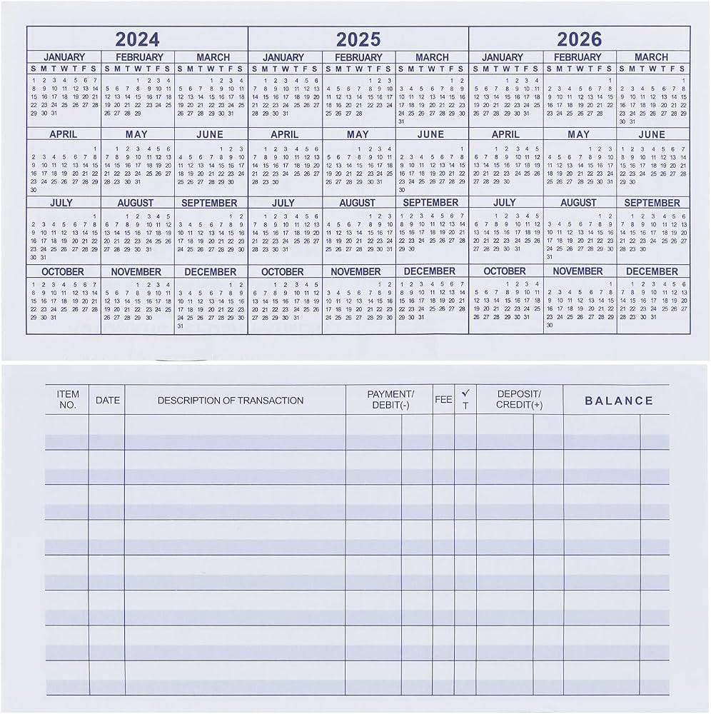 20 Pack Checkbook Register, Check Registers for Personal, Blank Ledger Transaction Registers for ... | Amazon (US)
