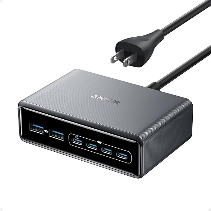 Anker Prime Charger, 200W 6-Port GaN Charging Station, USB-C PD Fast Charging Desktop Charger, Co... | Amazon (US)