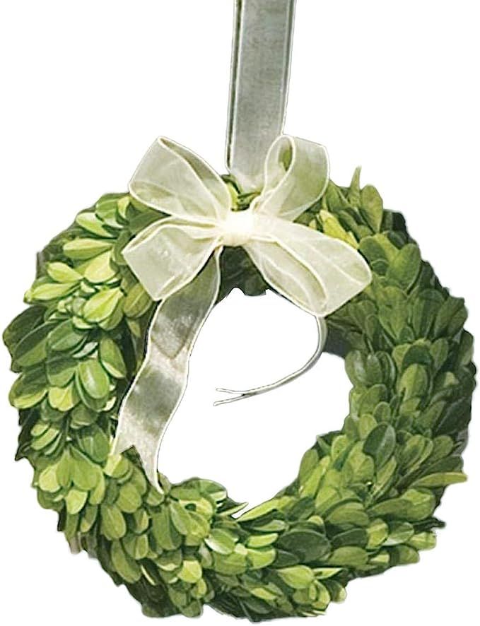 Napa Home & Garden 6-inch Preserved Boxwood Wreath with Ribbon | Amazon (US)