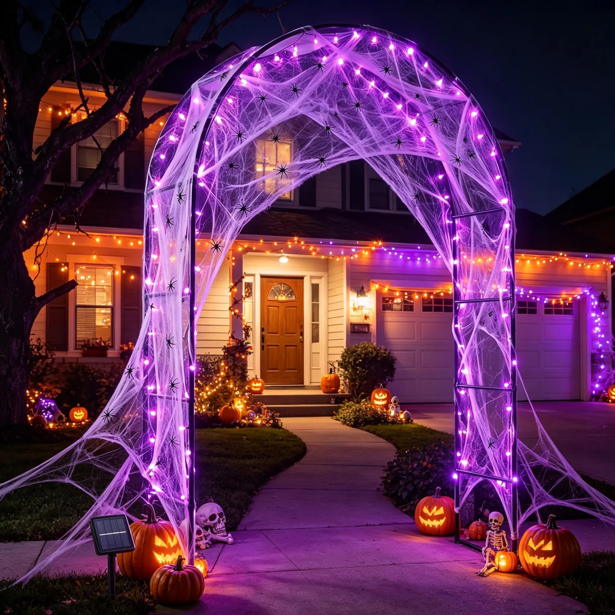 Halloween Solar Outdoor Metal Garden Arch, 4 Pack Heavy Duty Decorative Arbor, Yard Walkway Porch... | Wayfair North America