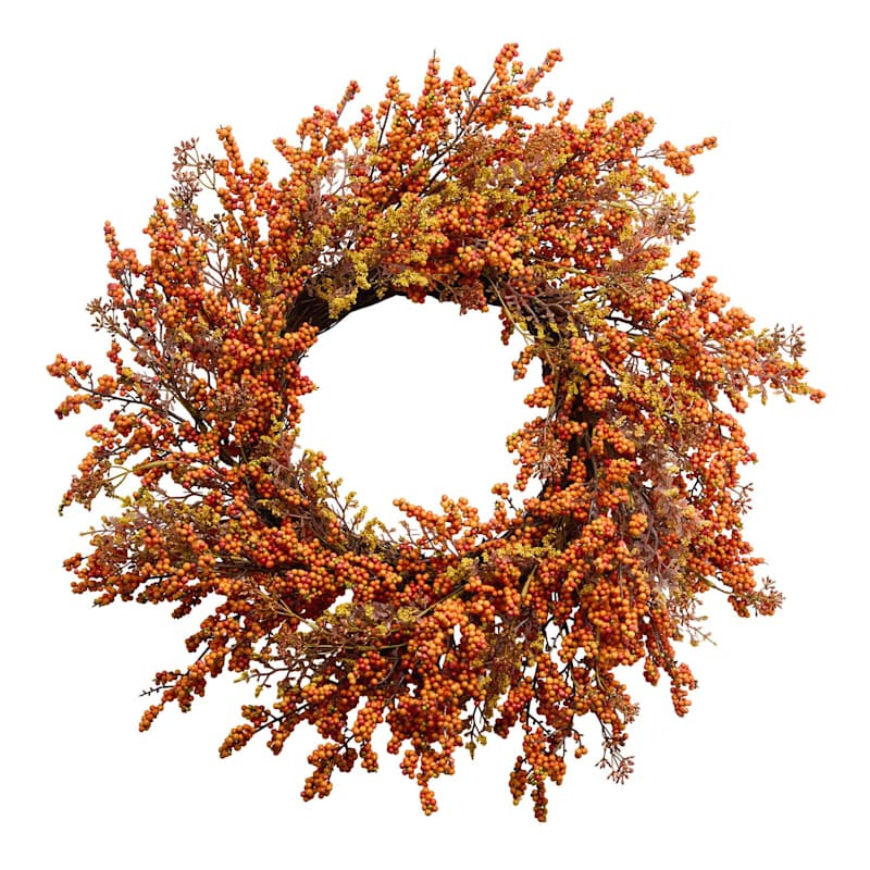 Orange Berries Wreath, 22" | At Home