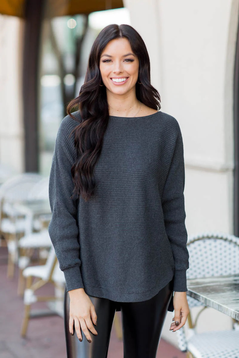 Kaia Sweater- Charcoal | Avara