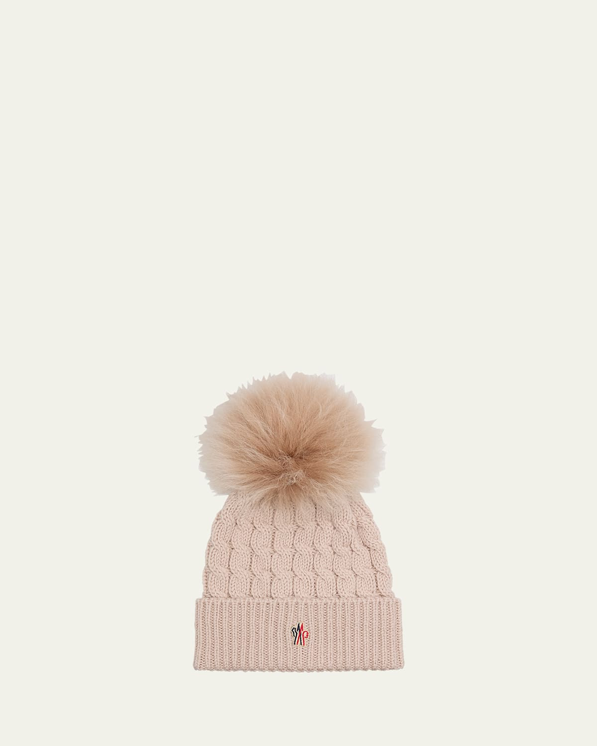 Wool Cashmere Beanie with a Shearling Pom | Bergdorf Goodman