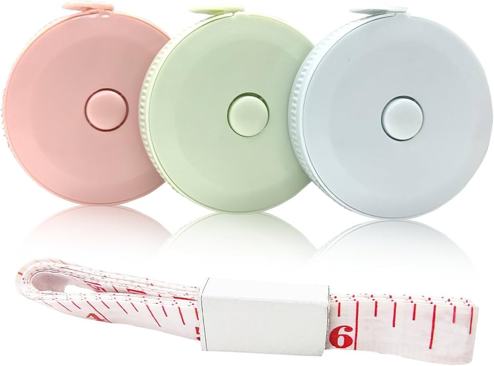 Mini Retractable Tape Measure(3 Packs) + Soft Fabric Sewing Ruler(1 Pieces), Flexible, Pocket Siz... | Amazon (US)