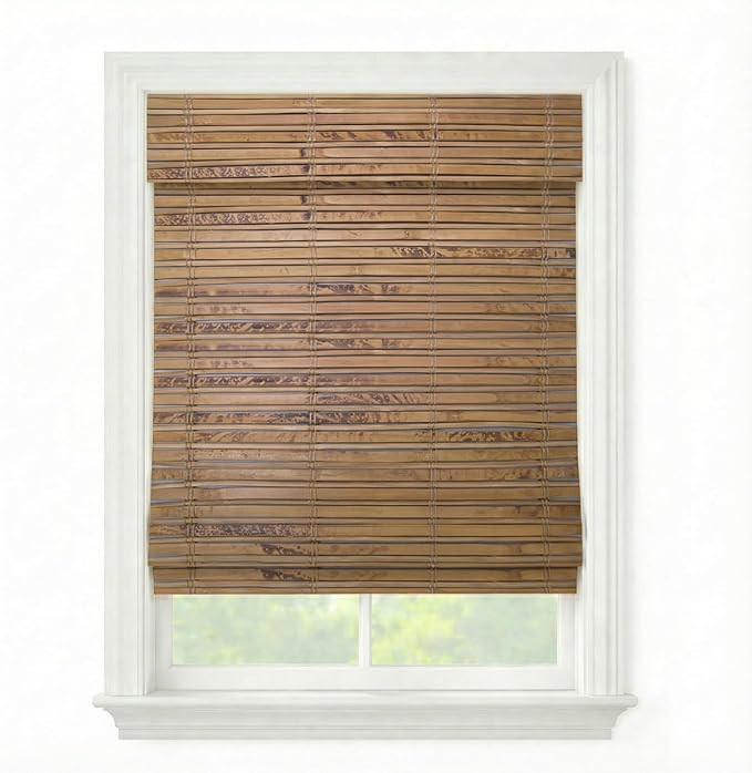 Cordless Woven Wood Roman Shades, 70W x 72H, Winthrop Camel, Sizes 20-72 Wide and 24-72 High | Amazon (US)