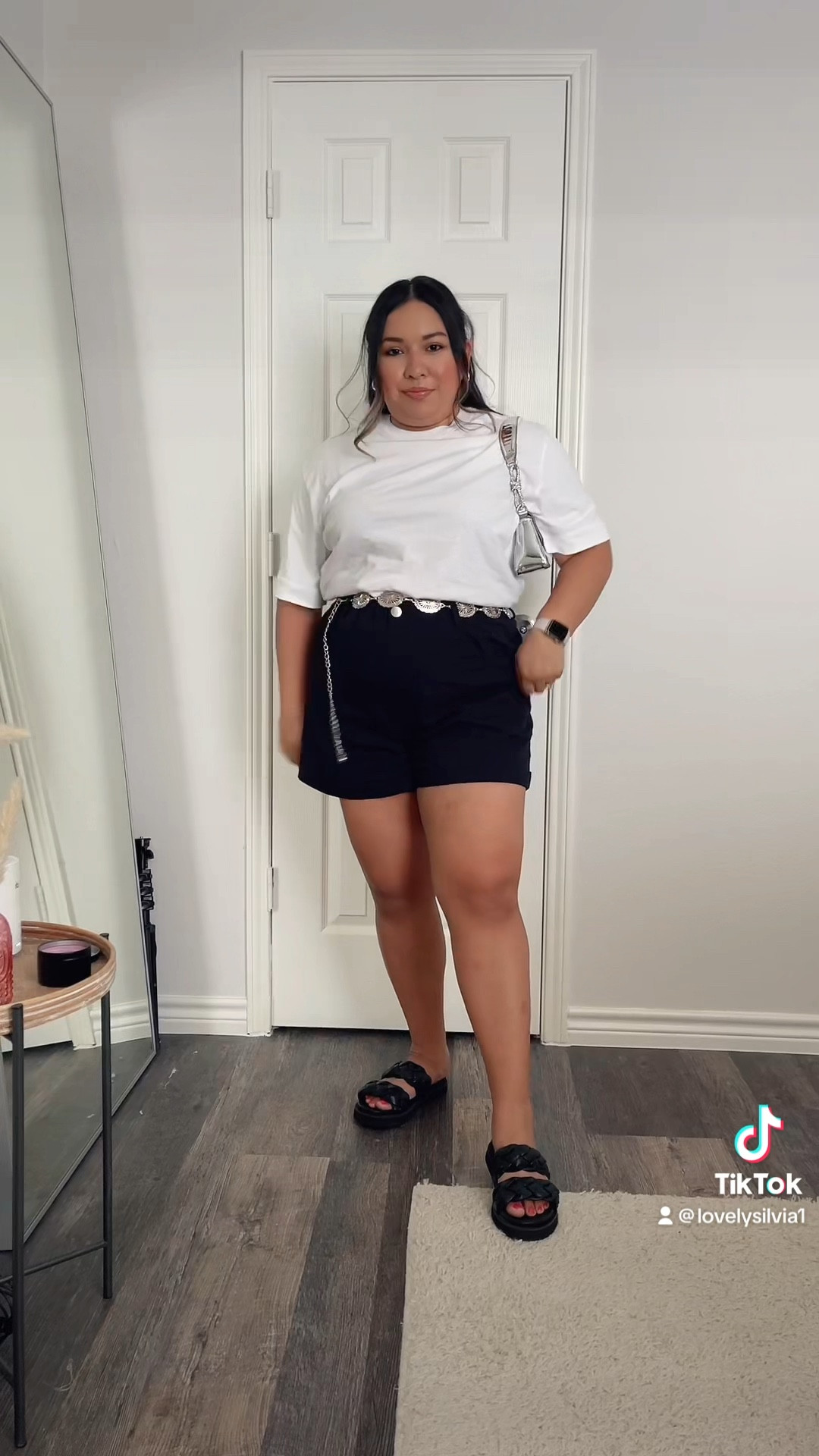 30 Days of outfits: Day 25 features some silver 🤍 

Black linen shorts, white tshirt, silver chain belt, black platform sandals, silver shoulder handbag, silver purse, summer outfit, summer fashion, midsize summer outfit

#LTKSeasonal #LTKstyletip #LTKunder50