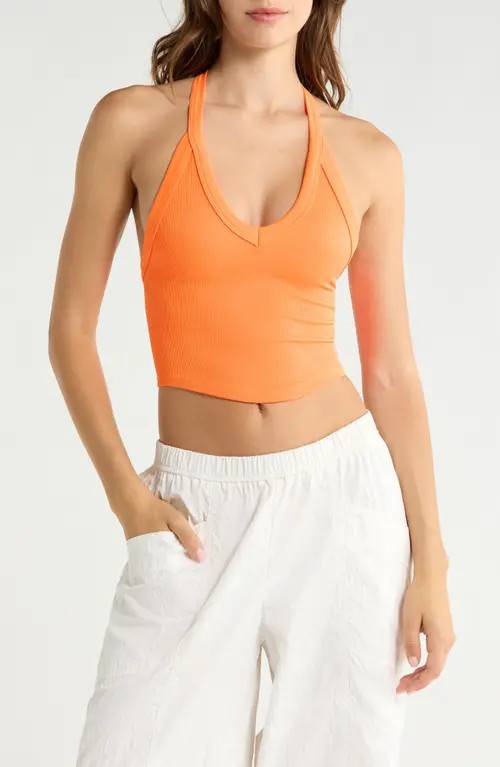 Free People FP Movement All Clear Crop Racerback Tank in Burnin Up at Nordstrom, Size X-Small/small | Nordstrom