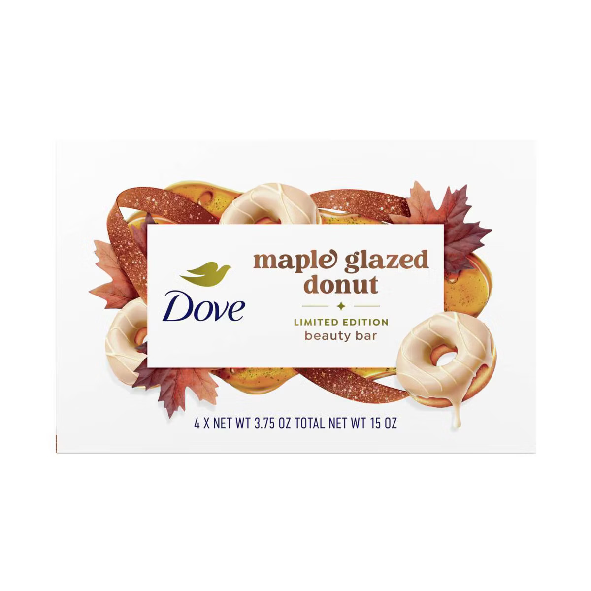 Dove Beauty Limited Edition Fall Holiday Treat Bar Soaps - Maple Glazed Donut - 15oz/4pk | Target