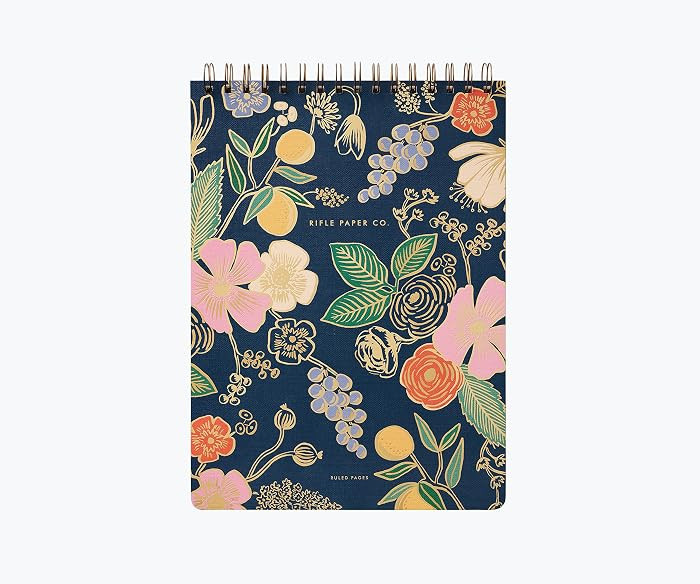 RIFLE PAPER CO. Colette Large Top Spiral Notebook, 150 Ruled Pages, Metallic Gold Foil with Doubl... | Amazon (US)