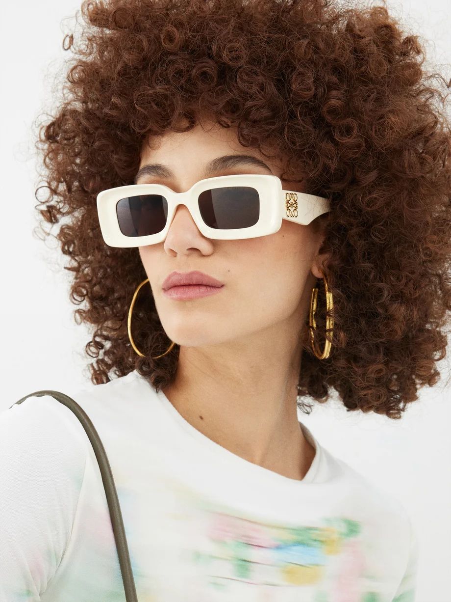 Anagram rectangular acetate sunglasses | LOEWE | Matches (US)