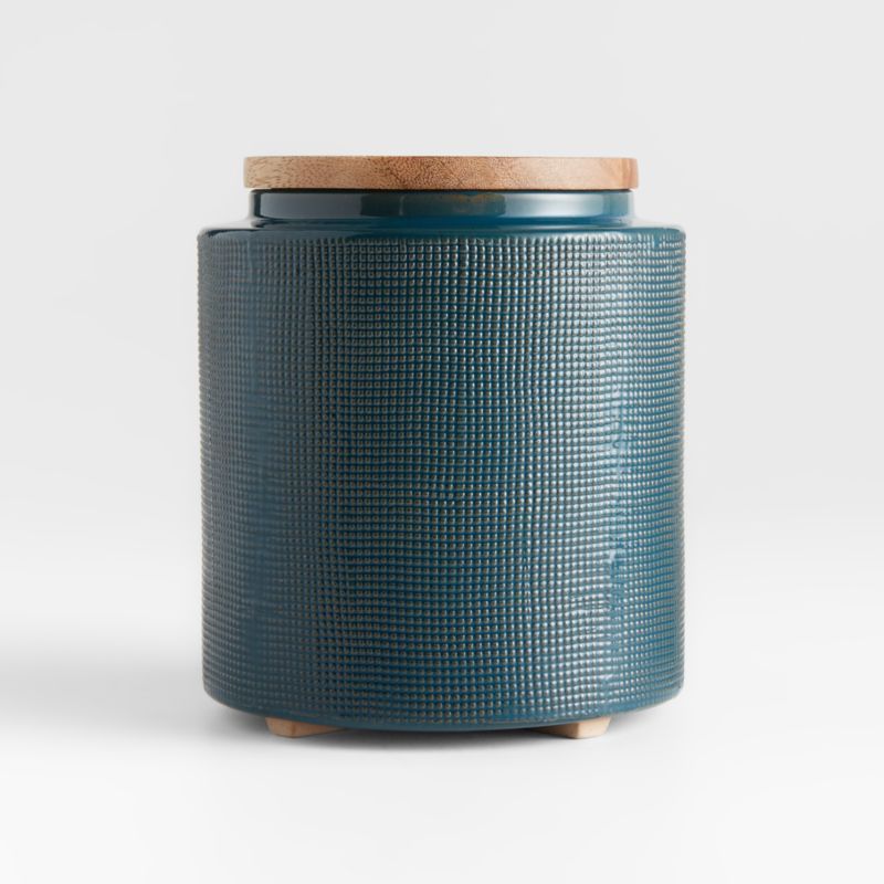 Ena Medium Ceramic Canister with Wood Lid + Reviews | Crate & Barrel | Crate & Barrel