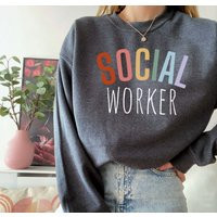 Social Worker Sweatshirt, Work Shirt Gift Graduation Gifts School Msw | Etsy (US)