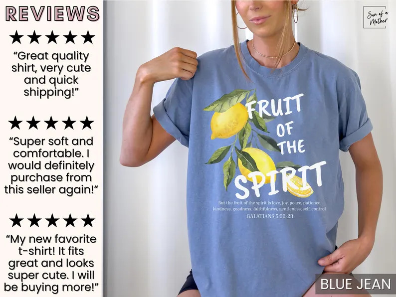 Fruit of the Spirit Shirt Christian Graphic Tee Italian Summer shirt Amalfi Coast Tshirt Bible Ve... | Etsy (Global)