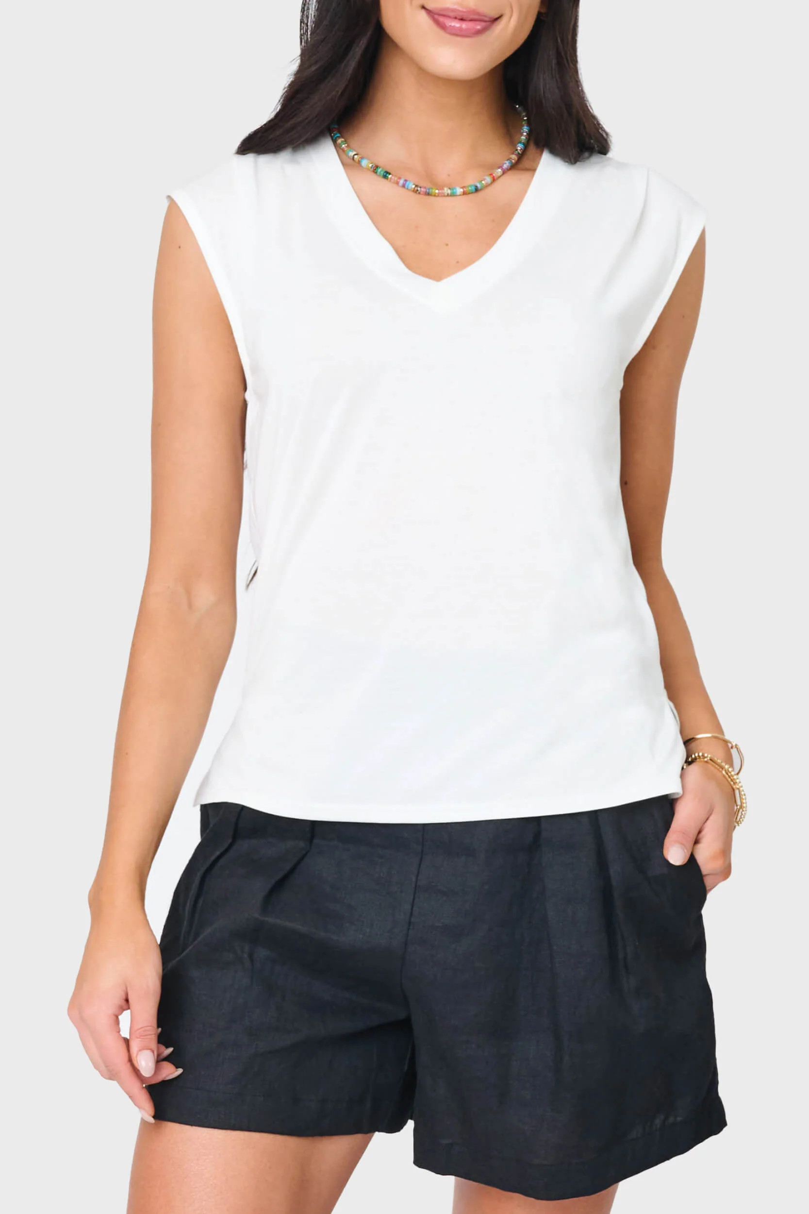 The Favorite Luxe Essentials V-Neck Tee | Perfect White T-Shirt | Gibson